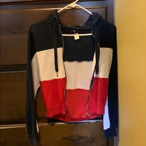 H&M red blue and white jacket